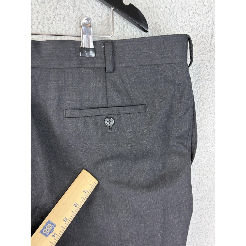 Joseph & Feiss Dress Pants Mens 48x24 Gray Wool Flat Front Classic Fit Office - Picture 8 of 13